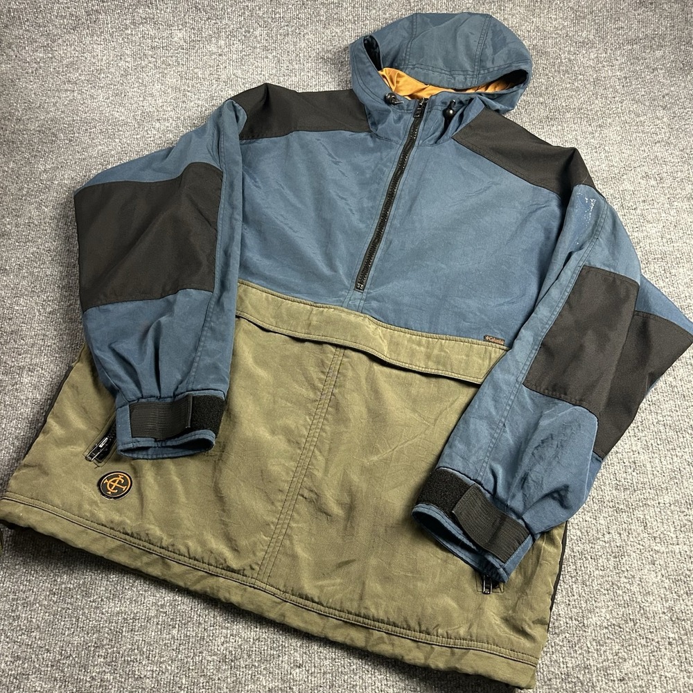 Vintage Columbia Ski Jacket Mens Large Multicolor Hooded Colorblock Anorak 90s